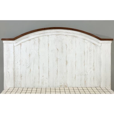 2pc Queen Willow Rustic Bedroom Set Distressed White/Walnut - HOMES: Inside + Out 7 2pc Queen Willow Rustic Bedroom Set Distressed White/Walnut - HOMES: Inside + Out - Image 7