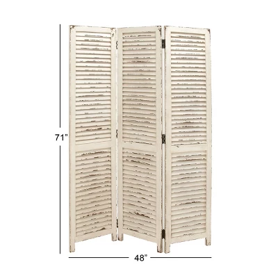 Farmhouse Wood Room Divider Screen Cream - Olivia & May 8 Farmhouse Wood Room Divider Screen Cream - Olivia & May - Image 8
