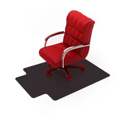Vinyl Chair Mat For Hard Floors Lipped Black - Floortex 2 Vinyl Chair Mat For Hard Floors Lipped Black - Floortex - Image 2