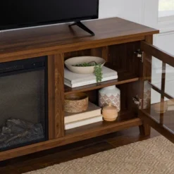 Tasi Transitional Farmhouse Glass Window Pane Door With Electric Fireplace TV Stand For TVs Up To 80" - Saracina Home 21 Tasi Transitional Farmhouse Glass Window Pane Door With Electric Fireplace TV Stand For TVs Up To 80" - Saracina Home -Baxton Studio Shop GUEST 3996fb8e b862 40de b082 15ae3d8376e2