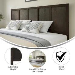 Flash Furniture Oliver Paneled Wooden Adjustable Headboard For Universal Metal Bed Frames -Baxton Studio Shop GUEST 39aa84b4 6d22 4966 bc1c 2d531a40abe9