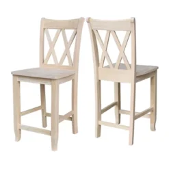 24" Double X Back Counter Height Barstool Unfinished - International Concepts -Baxton Studio Shop GUEST 39b0c760 99bd 4e9d 8472 2210f5bff617