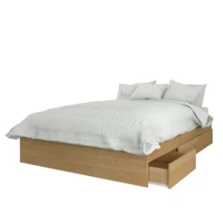 2pc Albatros Bedroom Set Natural Maple/White - Nexera