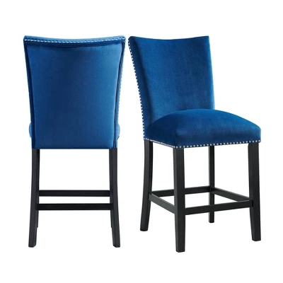 Set Of 2 Celine Velvet Counter Height Barstools - Picket House Furnishings 14 Set Of 2 Celine Velvet Counter Height Barstools - Picket House Furnishings - Image 14