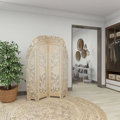 Eclectic Wood Room Divider Screen White - Olivia & May 12 Eclectic Wood Room Divider Screen White - Olivia & May - Image 12
