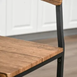 HOMCOM 3 Piece Industrial Counter Height Dining Table Set, Bar Table & Chairs With Steel Legs & Footrests -Baxton Studio Shop GUEST 3a338d77 c9a6 4572 a690 b1e3e60dcc22