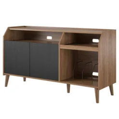Magnolia Console And Record Station TV Stand For TVs Up To 65" Walnut/Black - Novogratz -Baxton Studio Shop GUEST 3a5c2680 f308 4de2 8829 a52ce21bee01