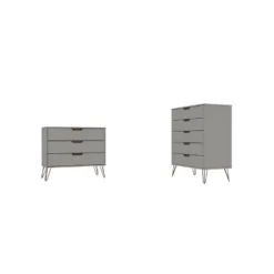 Rockefeller 5 Drawer And 3 Drawer Dresser Set - Manhattan Comfort -Baxton Studio Shop GUEST 3ab06146 77c7 4bd1 a352 19716b5fe10b