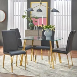 Uptown Dining Table Glass/Gold Metal - Buylateral 5 Uptown Dining Table Glass/Gold Metal - Buylateral -Baxton Studio Shop GUEST 3ac55a59 8d81 4347 9ca6 ef184b7d353a