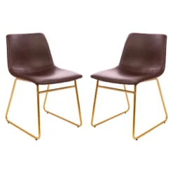 Emma And Oliver 18 Inch Indoor Dining Table Chairs, LeatherSoft Upholstery-Set Of 2 -Baxton Studio Shop GUEST 3ad18e2c 50e2 4601 a66f a732d1eb6b29