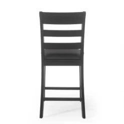 2pc Benner Farmhouse Upholstered Wood Counter Height Barstools Black - Christopher Knight Home -Baxton Studio Shop GUEST 3aeb143c 018f 4cd4 ada3 9ecff1d1a1e4