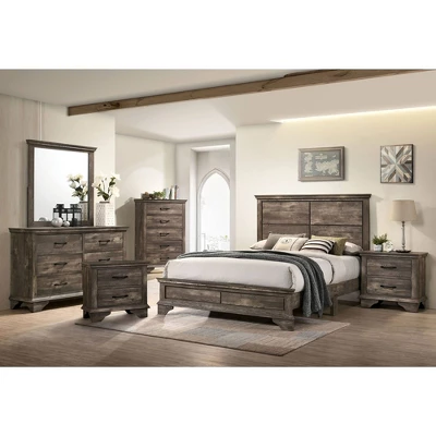 6pc Jacobia Rustic Bedroom Set Gray - HOMES: Inside + Out 1 6pc Jacobia Rustic Bedroom Set Gray - HOMES: Inside + Out