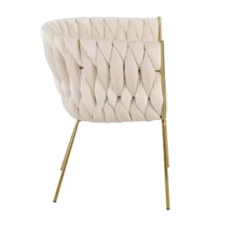 Braided Renee Velvet/Metal Accent Chair - LumiSource