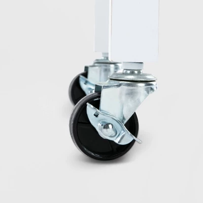 Hennington Kitchen Cart With Stainless Steel Top White - Boraam 4 Hennington Kitchen Cart With Stainless Steel Top White - Boraam - Image 4