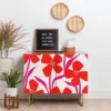 Maritza Lisa Red And Pink Floral Pattern Credenza - Deny Designs