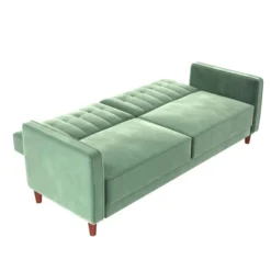 Pin Tufted Velvet Transitional Futon - Room & Joy -Baxton Studio Shop GUEST 3bc02c47 3d22 400d a527 ba1cb425208c