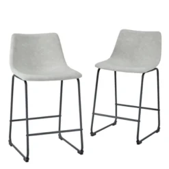 Set Of 2 Laslo Modern Upholstered Faux Leather Counter Height Barstools - Saracina Home -Baxton Studio Shop GUEST 3c1d9b2d 061b 4189 81fc ba5af95a33cc