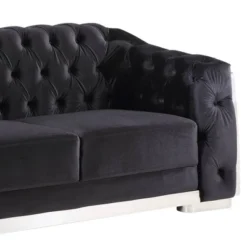 71" Pyroden Loveseat Black Velvet/Chrome Finish - Acme Furniture -Baxton Studio Shop GUEST 3c33c7e4 d3a1 425c bffc a71939610998
