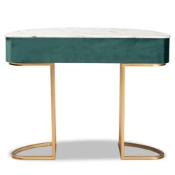 1 Drawer Beale Velvet Upholstered And Brushed Console Table Green/Gold - Baxton Studio -Baxton Studio Shop GUEST 3cc11785 f9c4 44d0 8f98 100c99fb5286