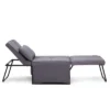 JOMEED CC70 4-in-1 Multi Function Folding Single Sofa Convertible Sleeper Bed With Retractable Footrest And 5 Level Adjustable Backrest, Gray
