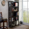 72" Kehoe Transitional Bookcase Dark Gray/Black - HOMES: Inside + Out