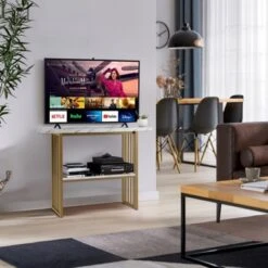 Costway 48'' 2-tier Console Table Modern Entryway Table For Living Room Hallway 11 Costway 48'' 2-tier Console Table Modern Entryway Table For Living Room Hallway -Baxton Studio Shop GUEST 3f28f162 e1a9 4c11 9326 69f1a034cc83