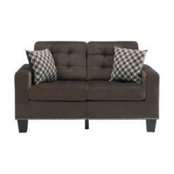 Lantana Tufted Microfiber Loveseat In Chocolate - Lexicon -Baxton Studio Shop GUEST 3f305191 2606 431f a343 57d321ec8748