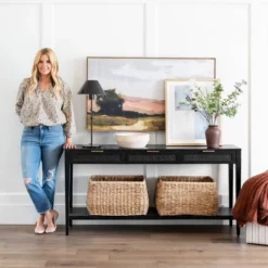 East Bluff Woven Drawer Console Table - Threshold™ Designed With Studio McGee -Baxton Studio Shop GUEST 3fbfc6cc 1762 479f 85f6 5816e3ff493f