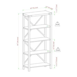 64" Sophie Industrial X Frame Bookshelf - Saracina Home -Baxton Studio Shop GUEST 4056ef5b a1ba 4723 8b3f 27d330c71048