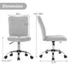 Costway Armless Faux Fur Leisure Office Chair Adjustable Swivel Task Chair