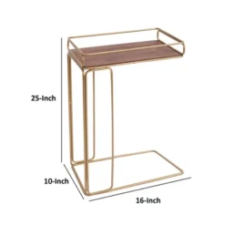 Metal Frame C Shaped Side Table Brown/Gold - The Urban Port -Baxton Studio Shop GUEST 410ab536 66af 4403 8daf 739ed31cb331