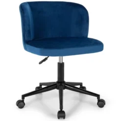 Costway Velvet Home Office Leisure Vanity Chair Armless Adjustable Swivel PinkBlue -Baxton Studio Shop GUEST 4125ba6f d234 4463 a378 f2f1503fbcb6