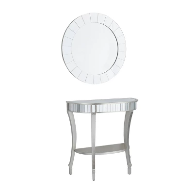 Set Of 2 Glam Fir Console Tables With Mirror White - Olivia & May 7 Set Of 2 Glam Fir Console Tables With Mirror White - Olivia & May - Image 7