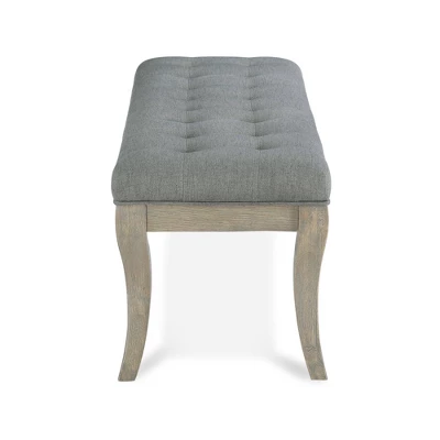 Adina Rectangular Tufted Bench Taupe - Dorel Living 2 Adina Rectangular Tufted Bench Taupe - Dorel Living - Image 2