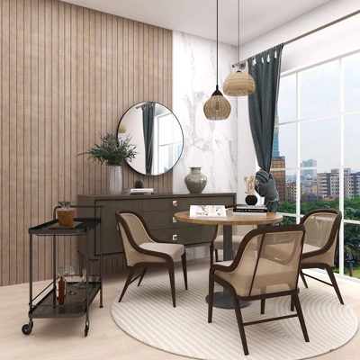 Contemporary Metal Bar Cart Black - Olivia & May 12 Contemporary Metal Bar Cart Black - Olivia & May - Image 12