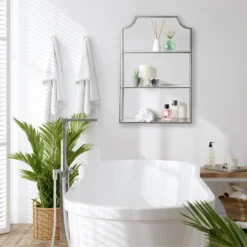 20" X 30" Ciel Tiered Wall Shelf Silver - Kate & Laurel All Things Decor -Baxton Studio Shop GUEST 42ca4eec 28e0 42ce 8acb cdfa23c54f42