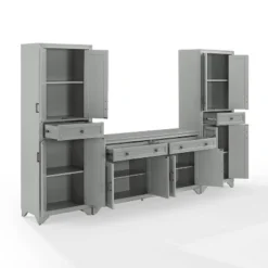 3pc Tara Sideboard And Pantry Set Distressed Gray - Crosley -Baxton Studio Shop GUEST 4320cc2d b216 4aaf a358 c0548d529614