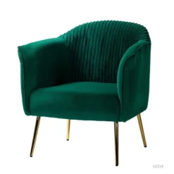 Velvet Barrel Chair With Goden Base Contemporary And Classic Velvet Accent Chair For Living Room | Karat Home -Baxton Studio Shop GUEST 435ab026 9e29 4d0a b93e 813152ca7105