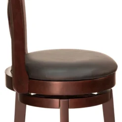 HOMCOM Traditional Bar Stool, 31 Inch Seat Height Barstool, Swivel PU Leather Upholstered Chair, With Cross Back And Rubberwood Frame -Baxton Studio Shop GUEST 436ce644 9ba1 4c43 8d58 b7d40b2325f3