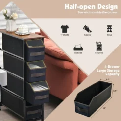 Costway Vertical Narrow Dresser Organizer Closet Storage Cabinet With Foldable Drawers -Baxton Studio Shop GUEST 43fd5e4d 4c7f 49be a7a3 affc656862e1