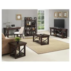 60" Hathaway Wood Veneer Bookshelf/Room Divider Espresso - Room & Joy -Baxton Studio Shop GUEST 44035ca7 ce41 47a3 a6b8 cde8c72ca959