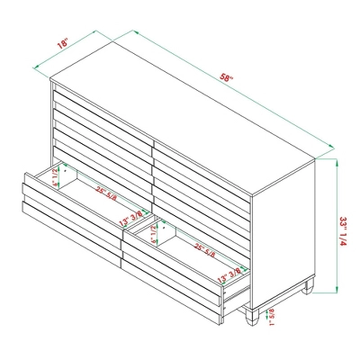 Ilya Solid Wood Modern Panel Front 6 Drawer Dresser - Saracina Home 13 Ilya Solid Wood Modern Panel Front 6 Drawer Dresser - Saracina Home - Image 13