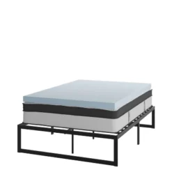 Flash Furniture 14 Inch Metal Platform Bed Frame With 12 Inch Pocket Spring Mattress In A Box And 3 Inch Cool Gel Memory Foam Topper -Baxton Studio Shop GUEST 44abbc70 3035 4edb 8e85 43888c0f2fd5