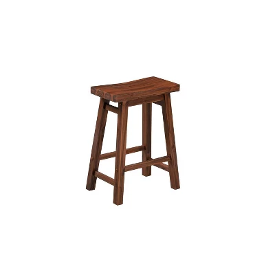 24" Sonoma Saddle Counter Height Barstools Wire Brushed Finish Chestnut - Boraam 1 24" Sonoma Saddle Counter Height Barstools Wire Brushed Finish Chestnut - Boraam