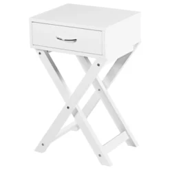 Tangkula Modern Versatile Nightstand X-shape Wooden End Table With Drawer Accent Side Table For Bedroom Black/White -Baxton Studio Shop GUEST 46613c6a 5783 4f7a 832c 9042e17770cc