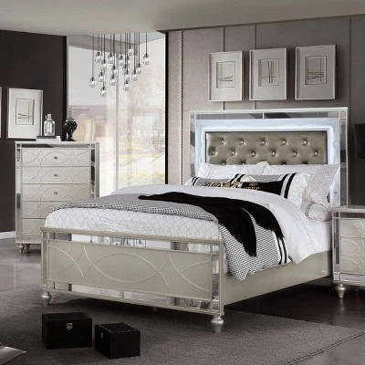 2pc La Mesa Bed And Chest Set Silver - HOMES: Inside + Out 1 2pc La Mesa Bed And Chest Set Silver - HOMES: Inside + Out