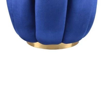 19" Heiress Ottoman Sapphire Blue Velvet - Acme Furniture 2 19" Heiress Ottoman Sapphire Blue Velvet - Acme Furniture - Image 2