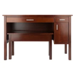 2pc Emmett Desk Set With Bench Walnut - Winsome -Baxton Studio Shop GUEST 46f8ae32 48b0 45a1 af50 b8b47b9ce9f0