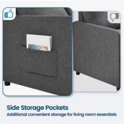 Yaheetech Convertible Sofa Loveseat With Pull-out Trundle Lounge-Dark Gray -Baxton Studio Shop GUEST 47026831 830d 4683 bbc4 ddd0dd2573c5