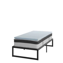 Flash Furniture 14 Inch Metal Platform Bed Frame With 12 Inch Pocket Spring Mattress In A Box And 2 Inch Cool Gel Memory Foam Topper -Baxton Studio Shop GUEST 470dc504 d0d6 424b 972a c05d0260b859